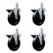 Service Caster 5'' Hard Rubber Wheel Swivel 3/4'' Square Stem Caster Set with Brake, 4PK SCC-SQ20S514-HRS-PLB-34-4 - alternate 1